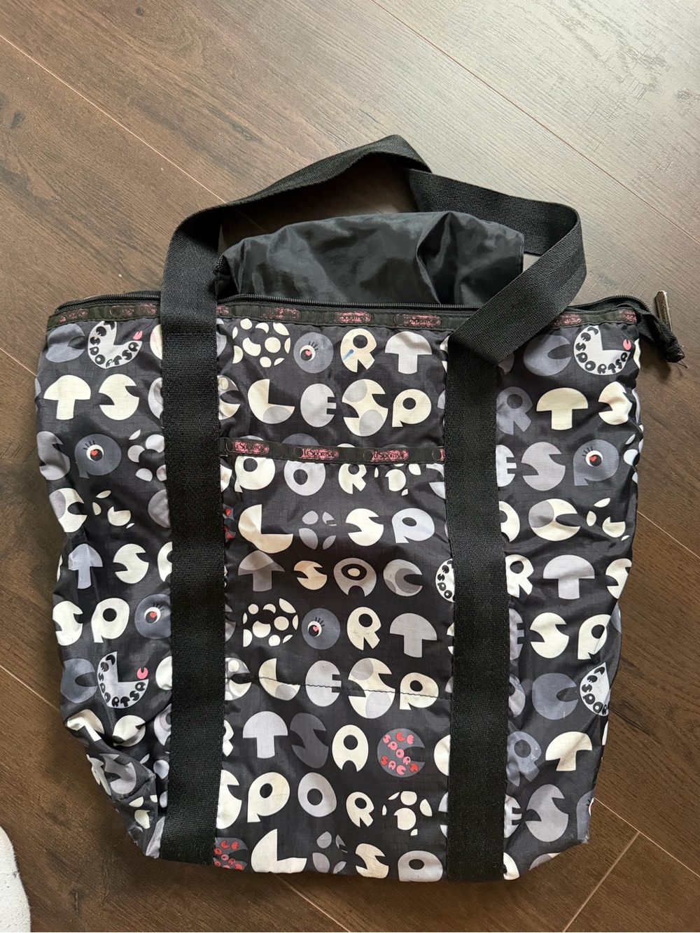 LeSportsac Black Patterned Tote Bag